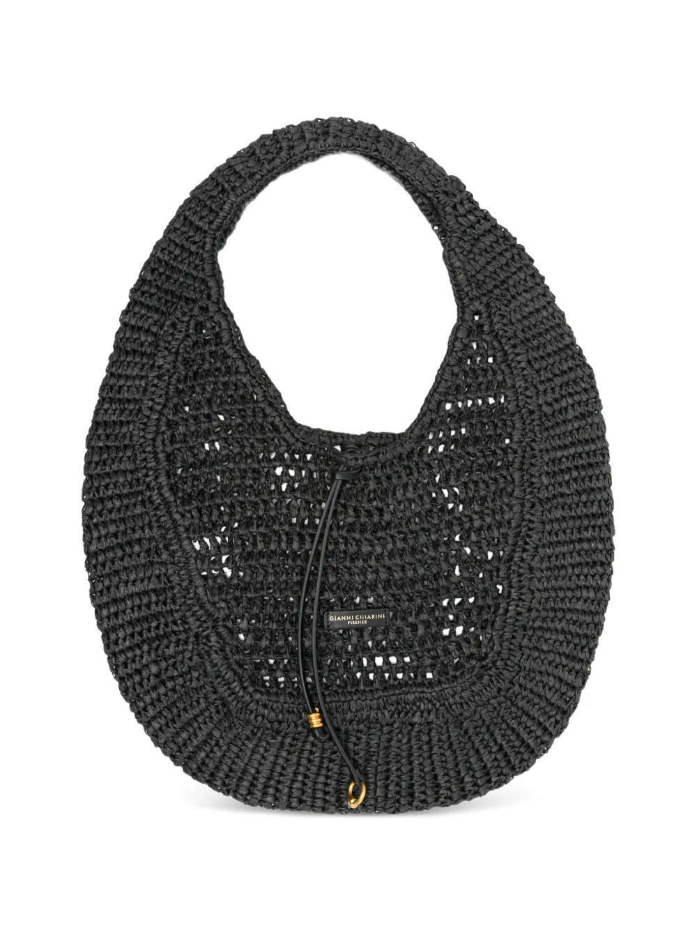GIANNI CHIARINI Nefeli woven straw tote bag - Nero