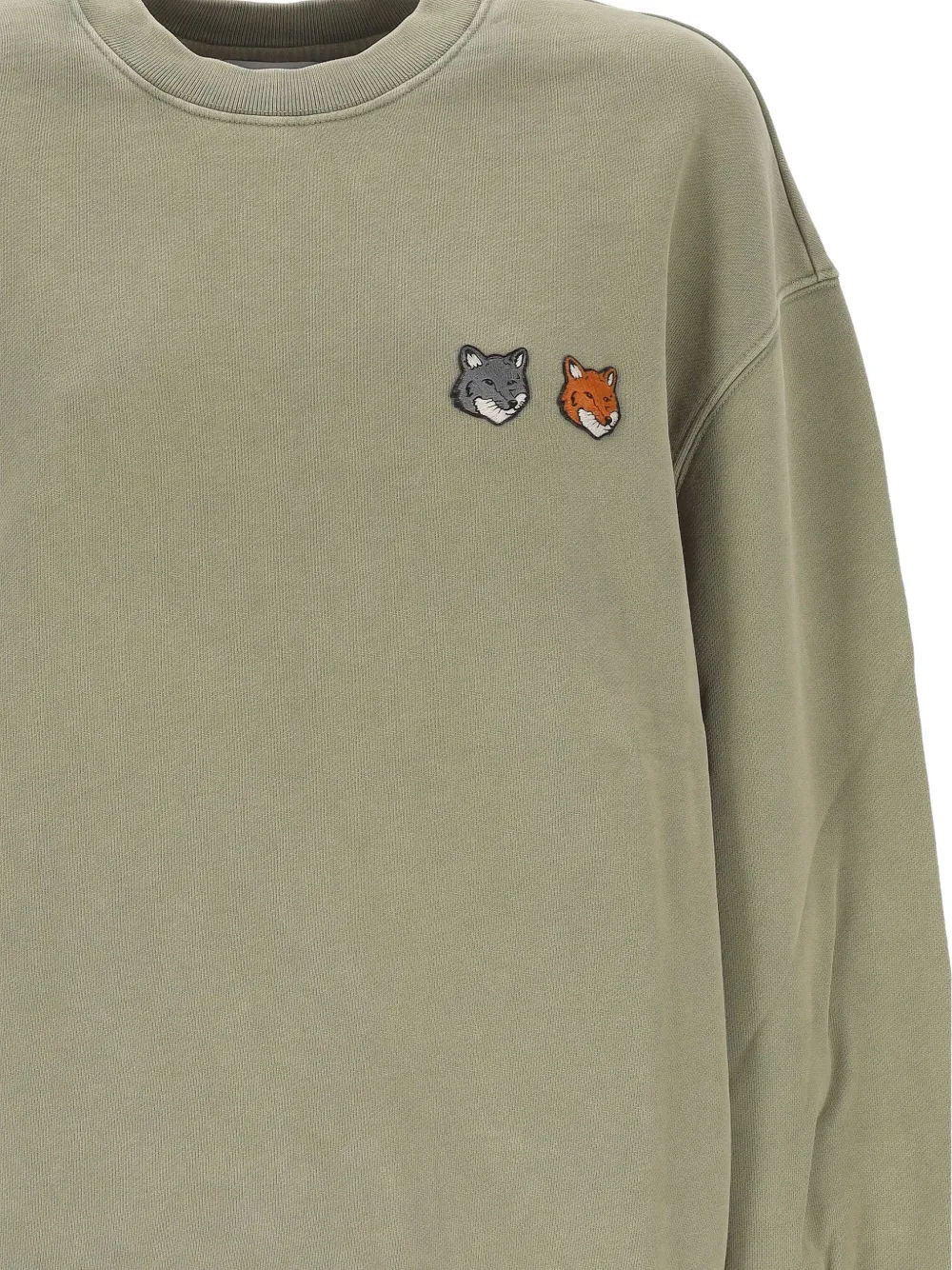 Maison Kitsuné Trui met vossenpatroon Groen