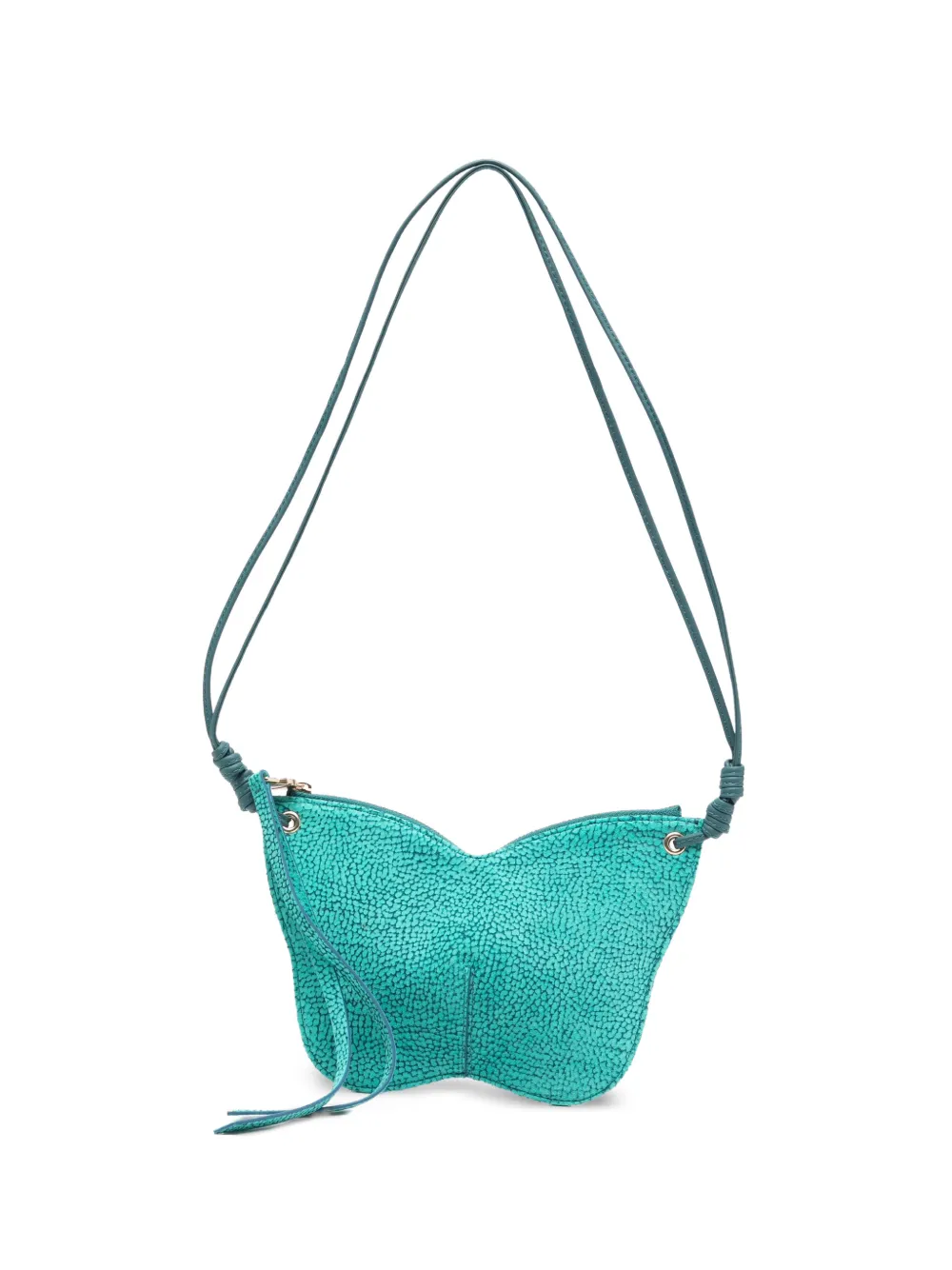 Borbonese mini Borboleta pebbled-effect shoulder bag - Verde