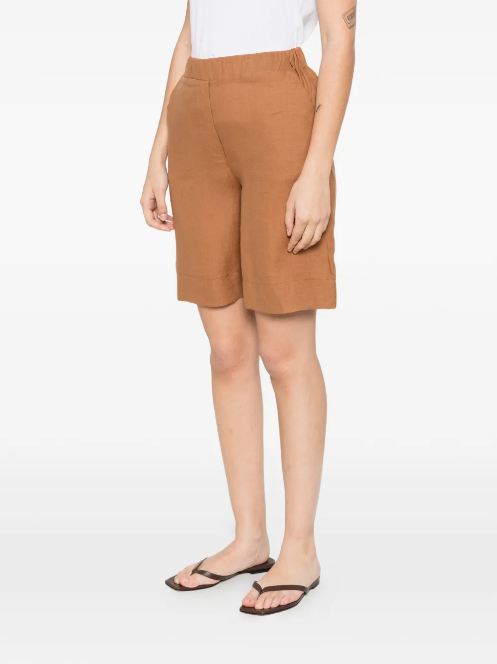 Gran Sasso Linnen shorts Bruin