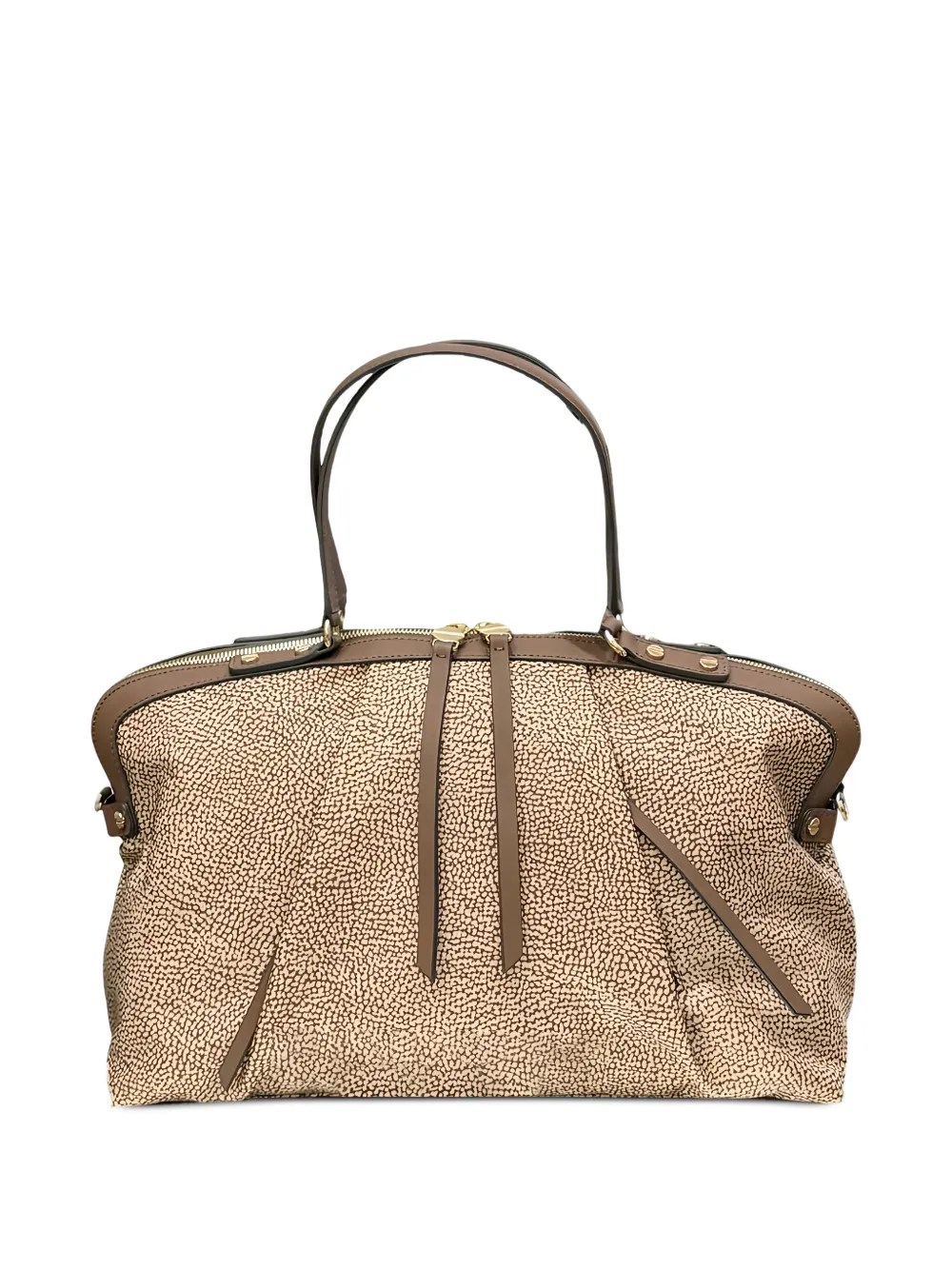 Borbonese textured tote bag - Toni neutri