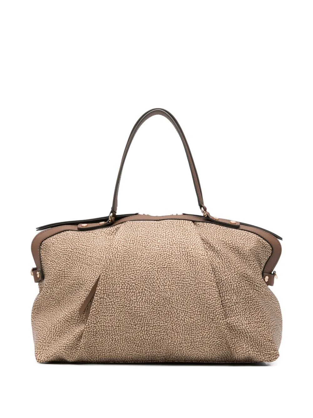 Borbonese textured tote bag - Toni neutri