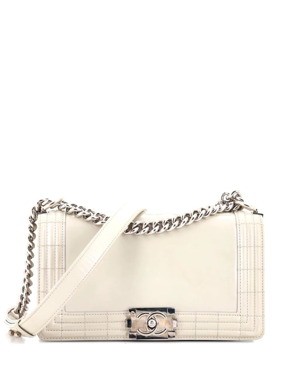 CHANEL Pre-Owned Reverso Boy Flap Bag Glazed Calfskin Old Medium crossbody bag - Toni neutri