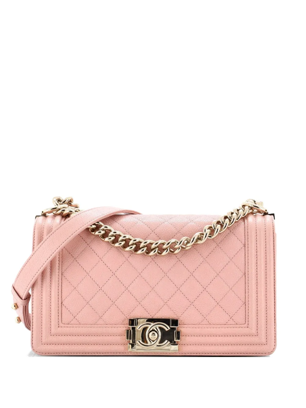 CHANEL Pre-Owned Boy Flap Bag Quilted Caviar Old Medium crossbody bag - Rosa