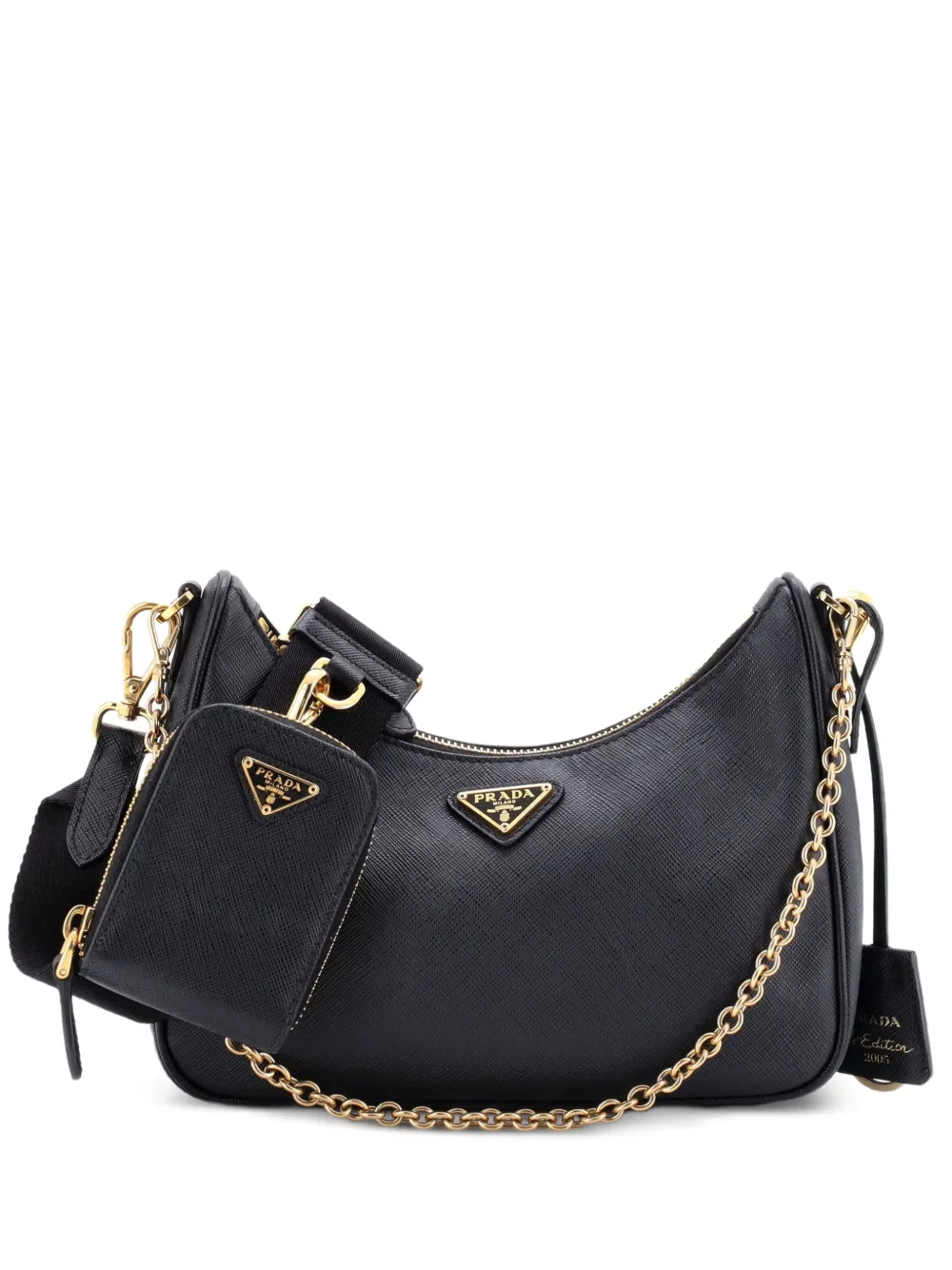 Prada Pre-Owned Re-Edition 2005 Shoulder Bag Saffiano Leather Small crossbody bag - Nero