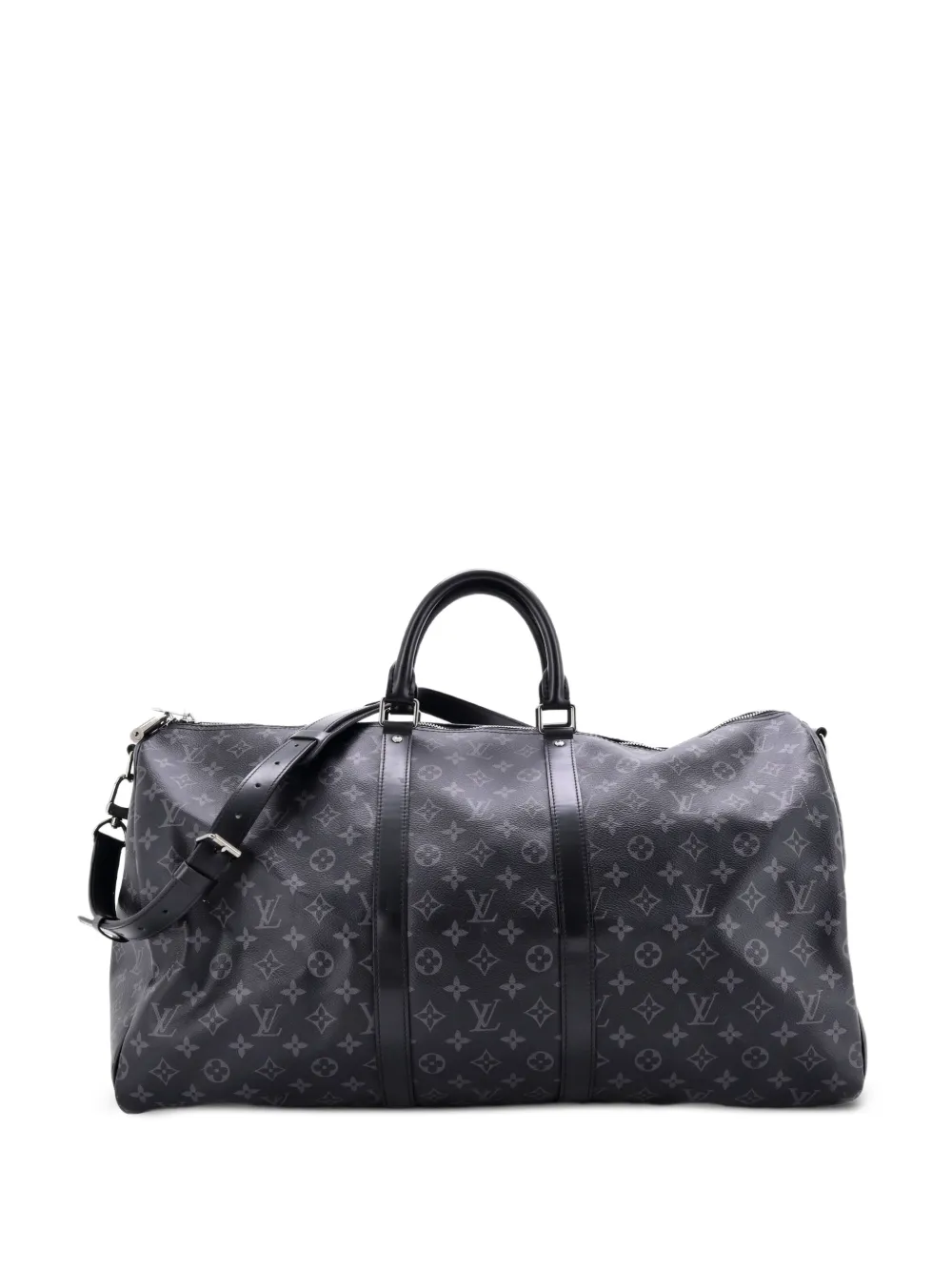 Louis Vuitton Pre-Owned Keepall Bandouliere Bag Monogram Eclipse Canvas 55 travel bag - Black