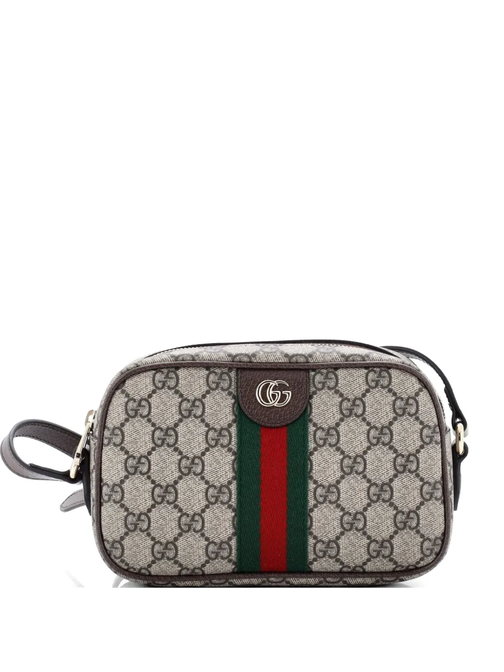 Gucci Pre-Owned Ophidia Camera Bag GG Coated Canvas and Leather Small crossbody bag - Marrone
