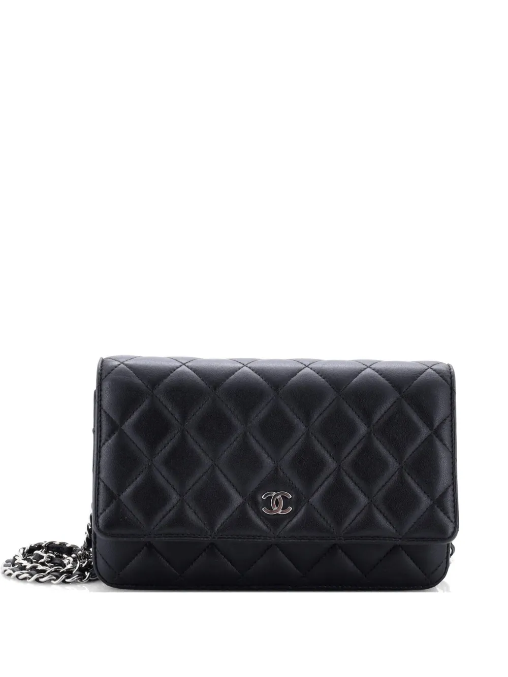 CHANEL Pre-Owned Wallet on Chain Quilted Lambskin crossbody bag - Nero