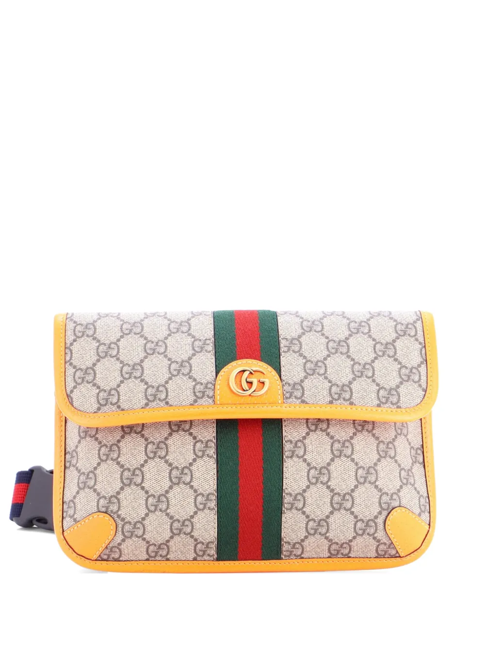 Gucci Pre-Owned Ophidia Flap GG Coated Canvas with Leather belt bag - Arancione