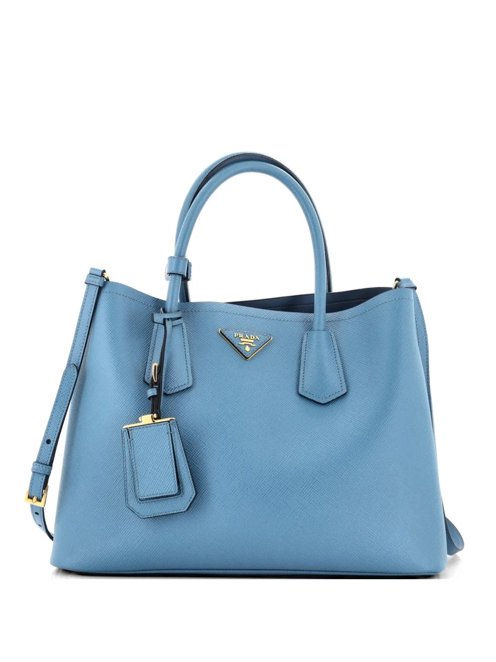 Prada Pre-Owned Cuir Double Saffiano Leather Medium tote bag - Blu