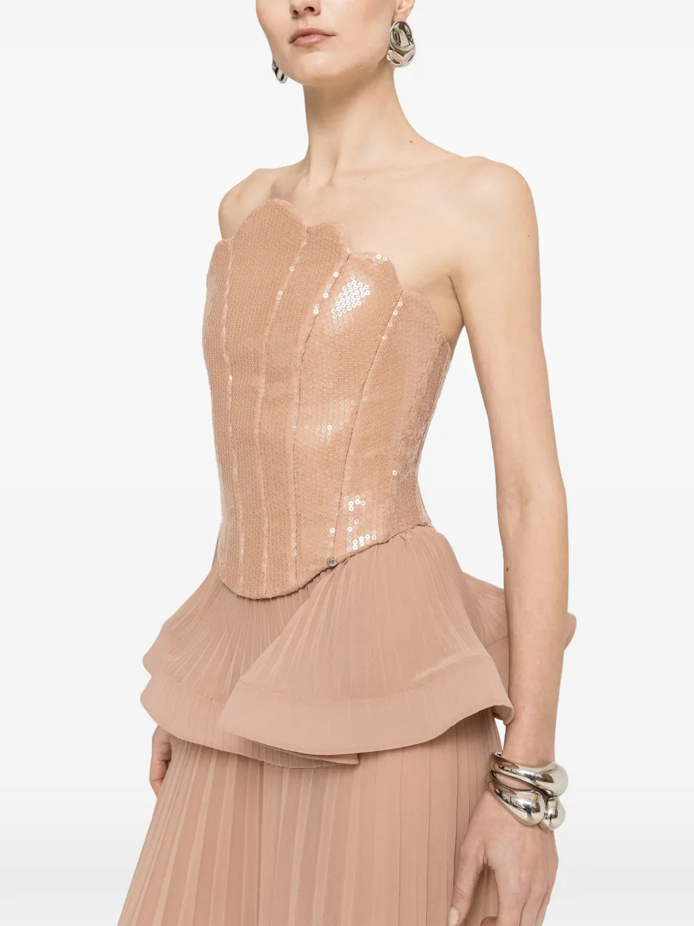 NISSA sequined corset top - Toni neutri