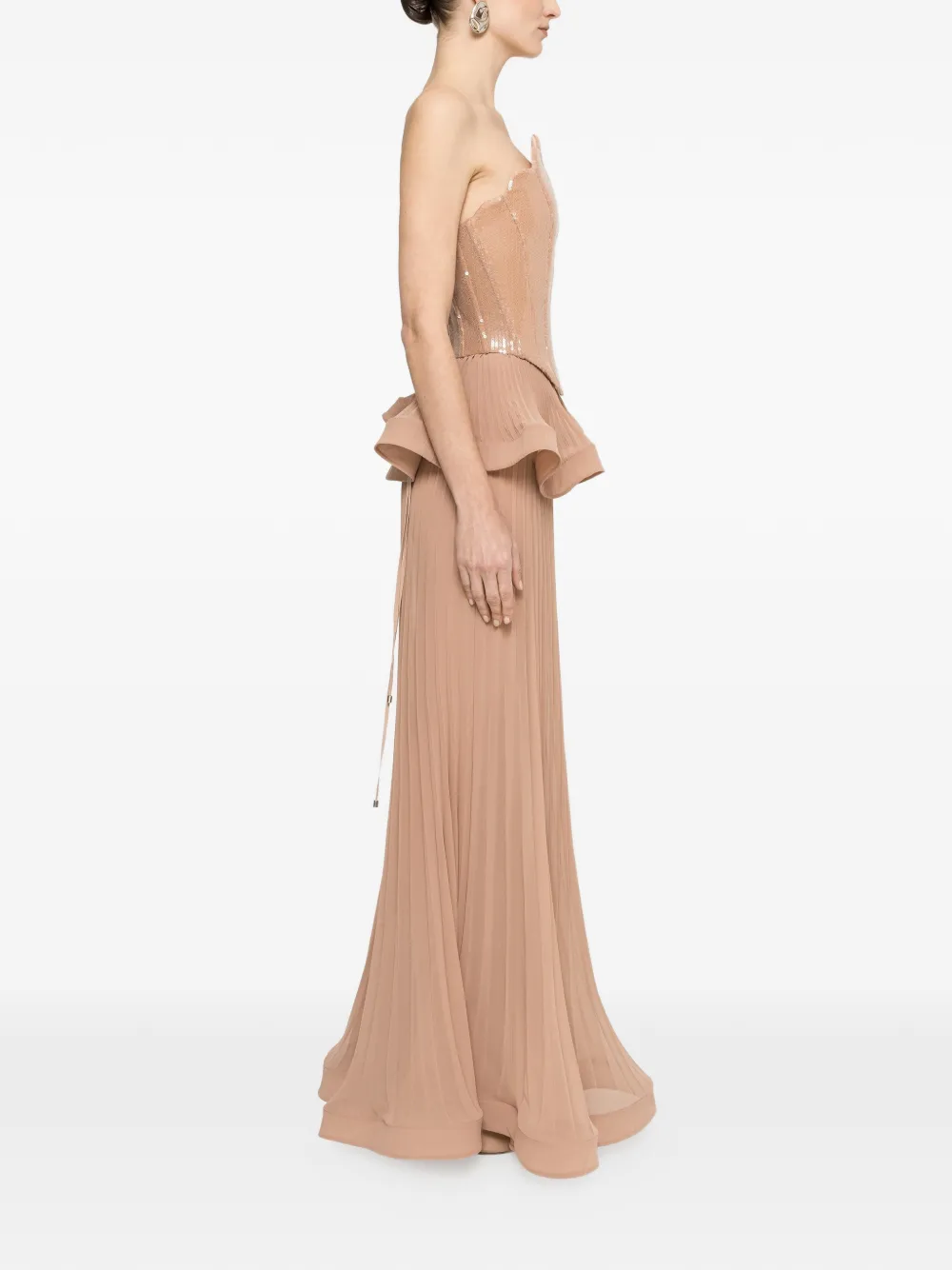 NISSA Korset top met pailletten Beige