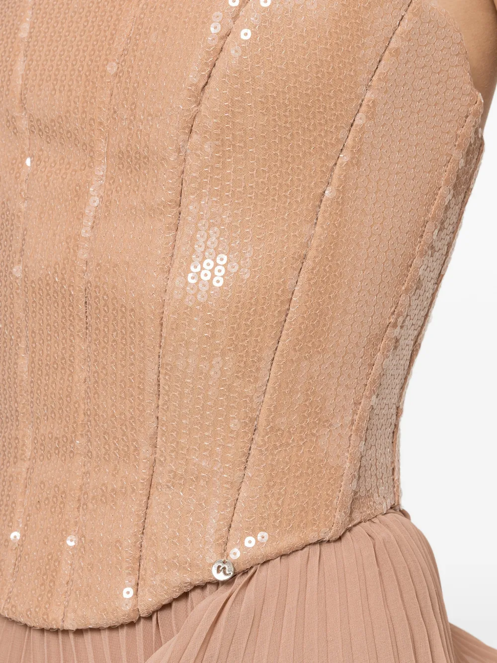 NISSA Korset top met pailletten Beige