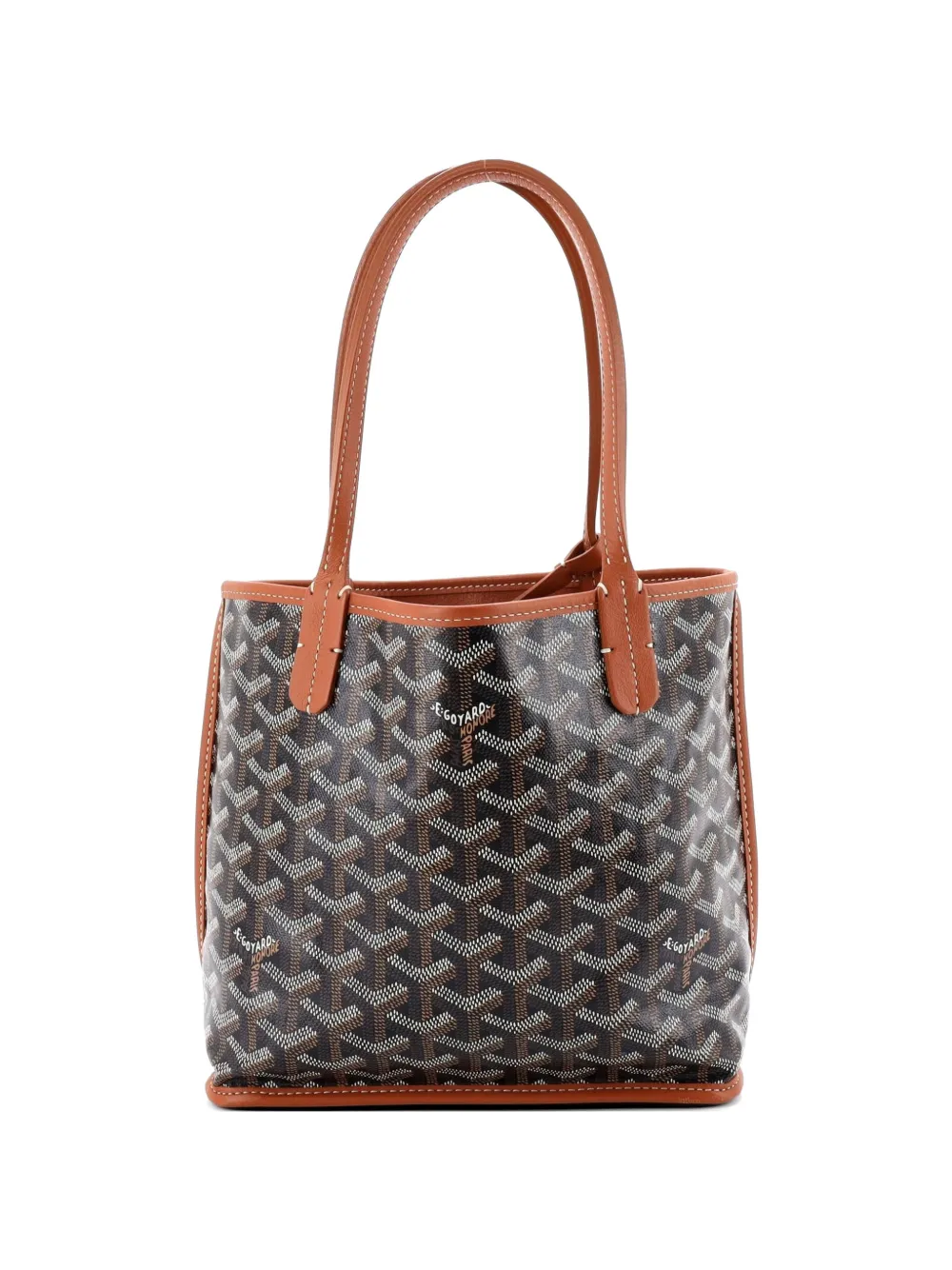 Goyard Pre-Owned Anjou Reversible Tote Coated Canvas Mini satchel - Marrone