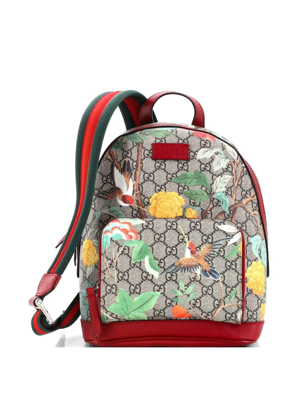 Gucci Pre-Owned Zip Pocket Tian Print GG Coated Canvas Small backpack - Marrone