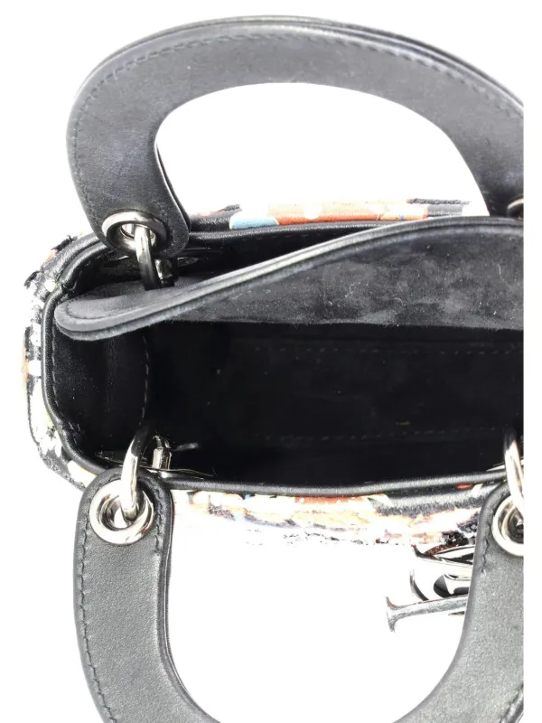 Christian Dior Pre-Owned Lady Dior Bag Beaded Embroidered Leather