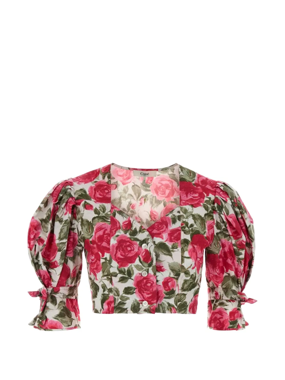 Chloé floral print cropped blouse - Rosso
