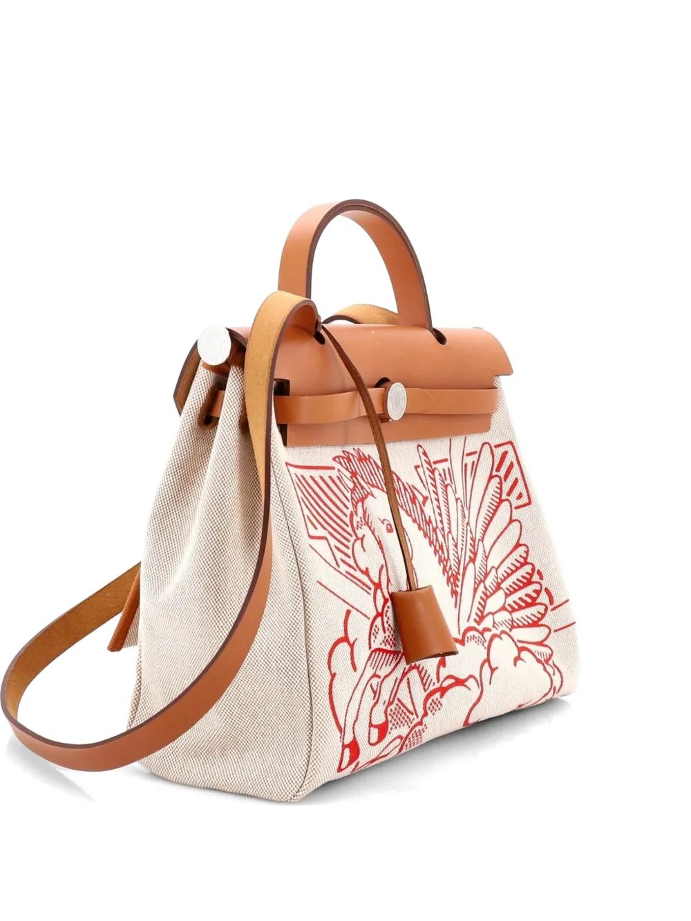 Hermès Pre-Owned Herbag Zip Pegase Pop Toile and Leather 31 shoulder bag - Toni neutri