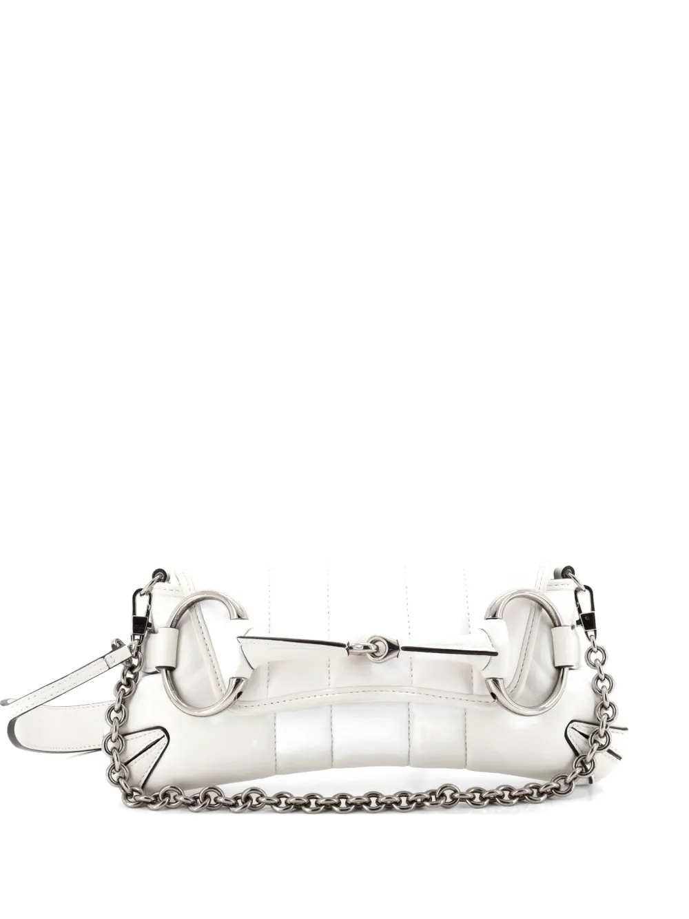 Gucci Pre-Owned Horsebit Chain Vertical Quilted Leather Small shoulder bag - Bianco