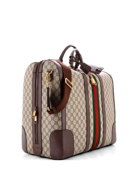 Gucci Pre-Owned bolsa de viaje Savoy Web Convertible Duffle alta de lona revestida con logo GG