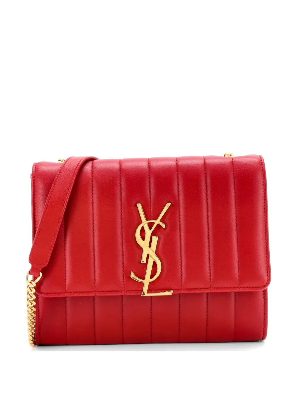 Saint Laurent Pre-Owned Vicky Vertical Quilted Leather Medium crossbody bag - Rosso