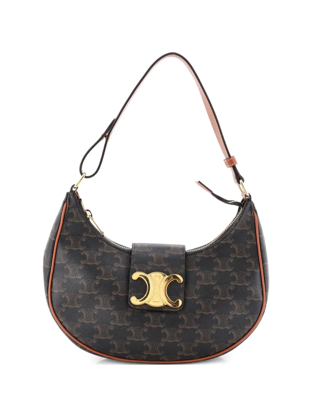 Celine Pre-Owned Ava Triomphe Bag Triomphe Coated Canvas shoulder bag - Marrone