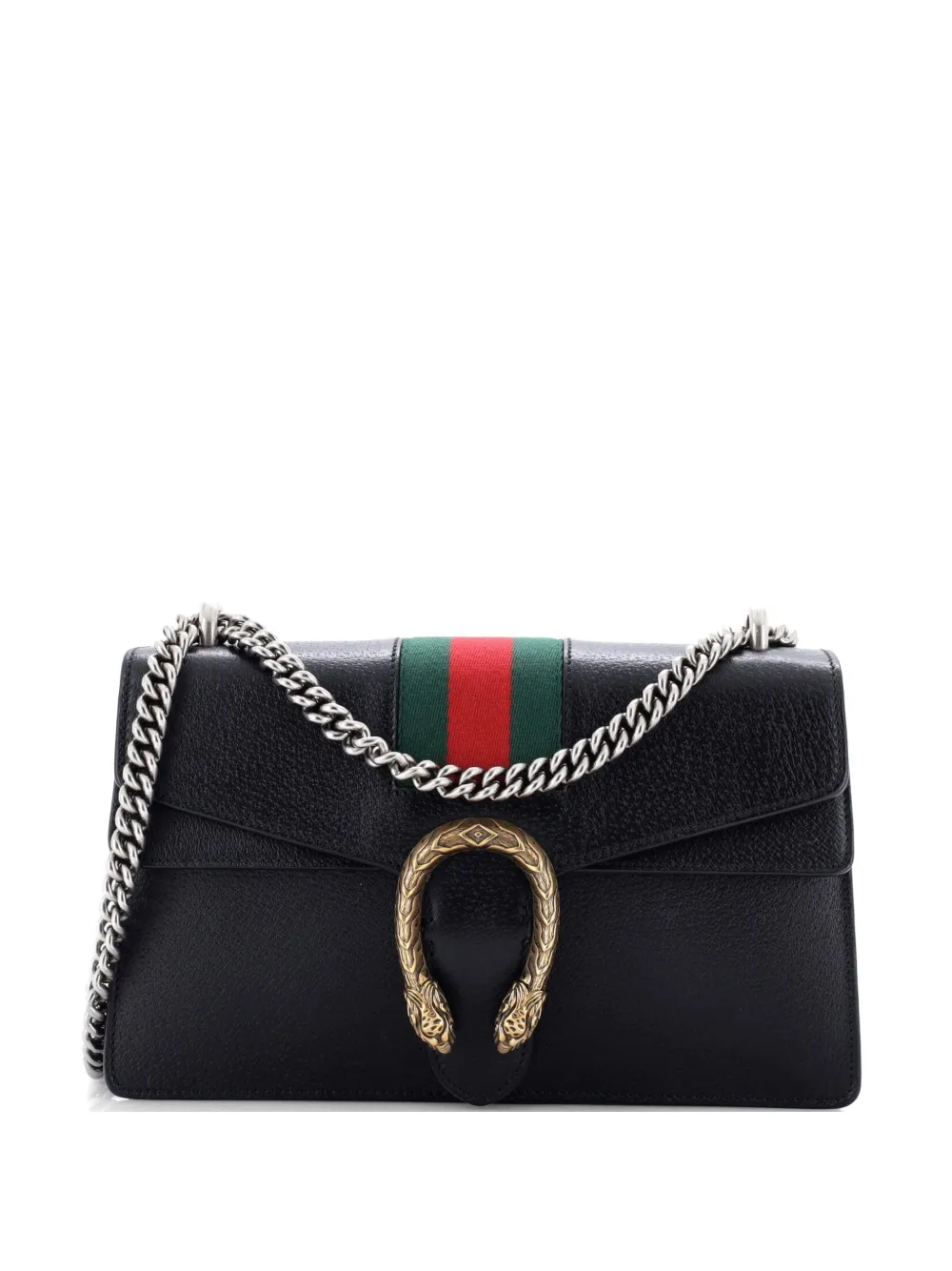 Gucci Pre-Owned Web Dionysus Bag Leather Small shoulder bag - Nero