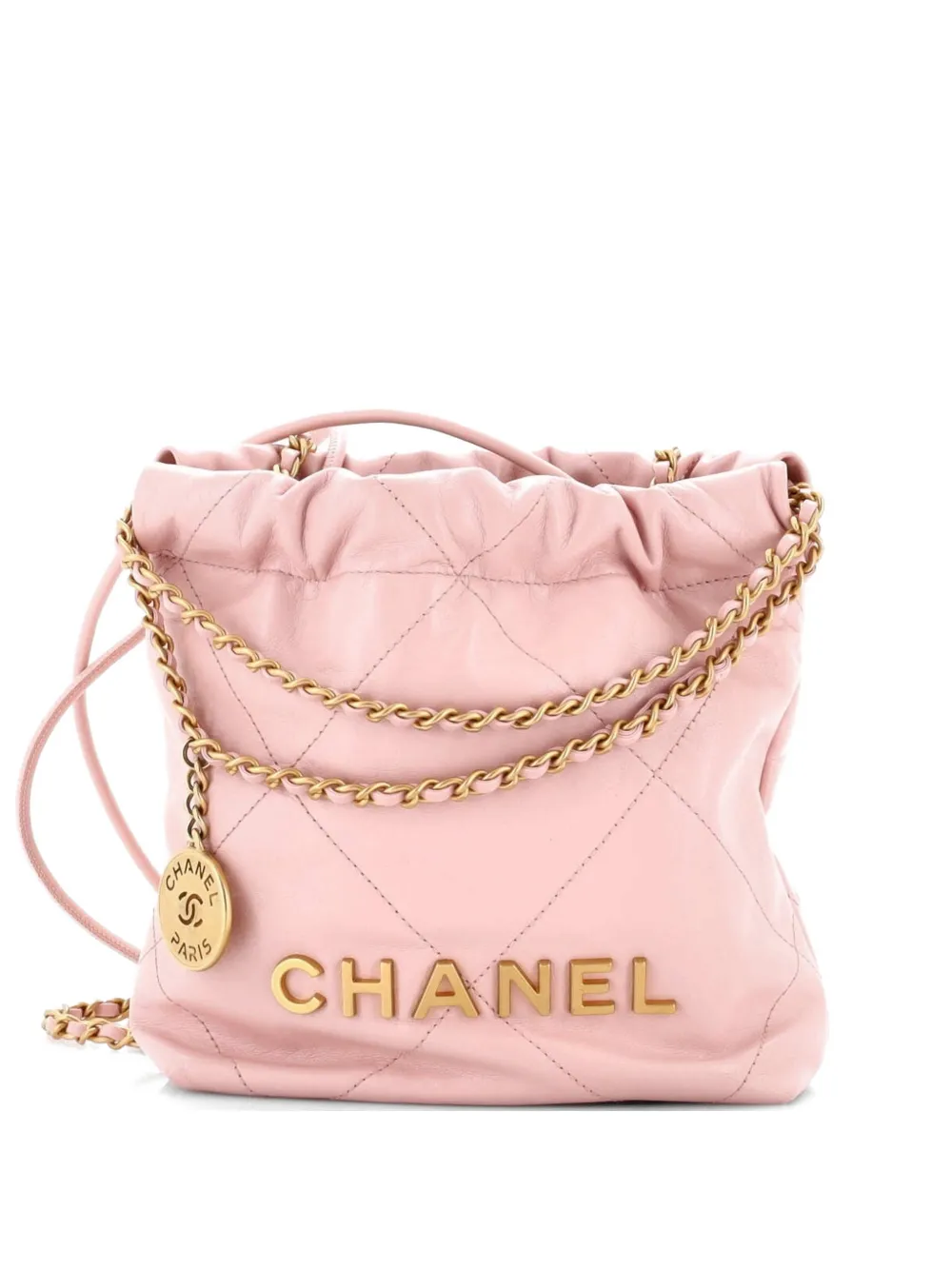 CHANEL Pre-Owned 22 Chain Hobo Quilted Shaded Calfskin Mini crossbody bag - Rosa