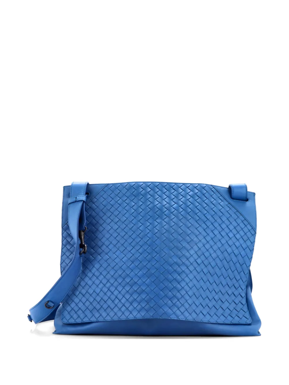 Bottega Veneta Pre-Owned Square Panelled Messenger Bag Intrecciato Nappa Large crossbody bag - Blu