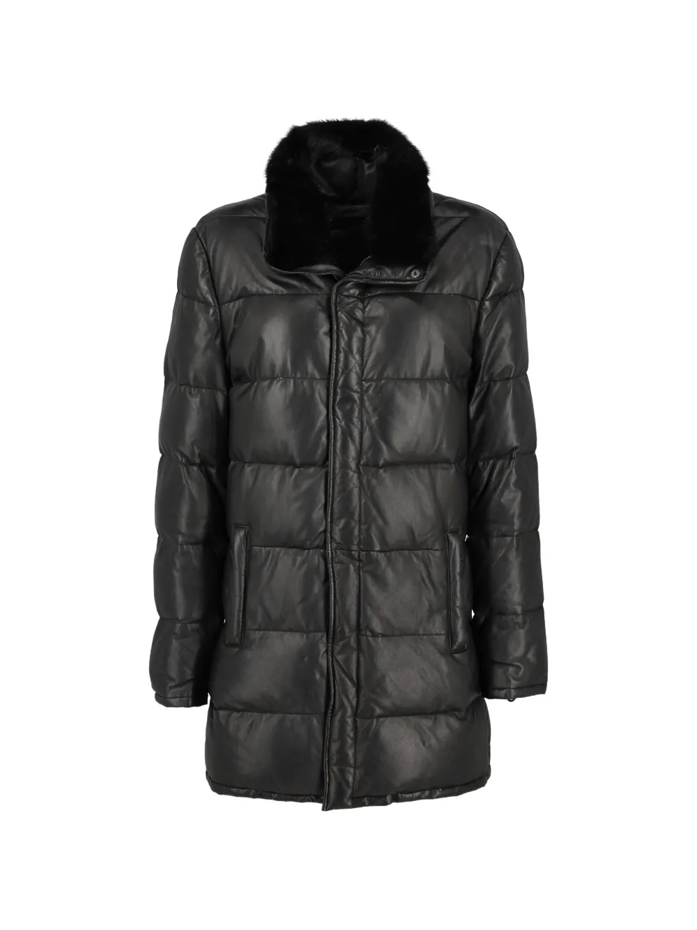 Vintage padded fur coat - Nero