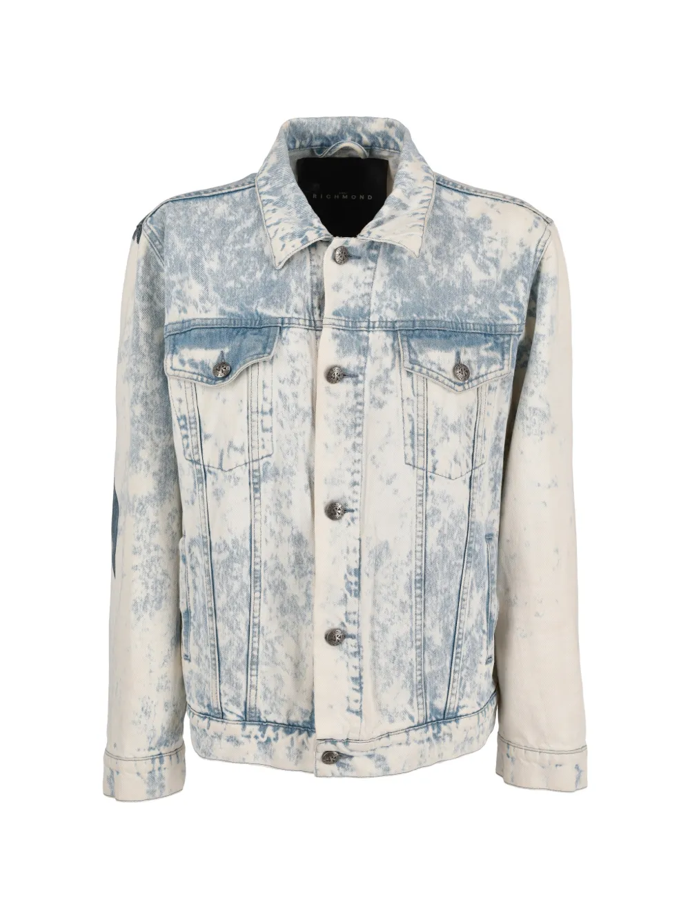 John Richmond Vintage distressed flag print jacket - Blu