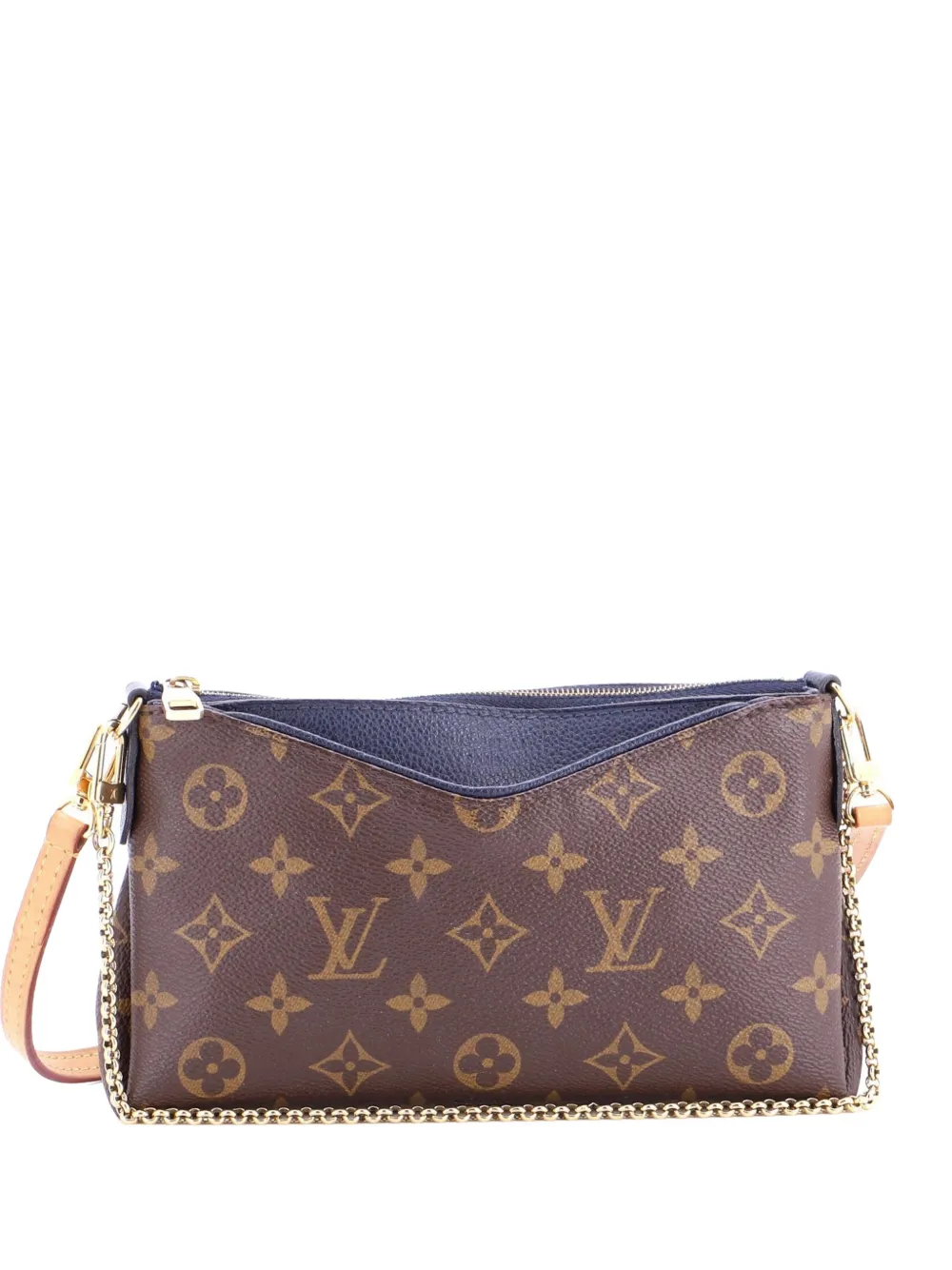 Louis Vuitton Pre-Owned Pallas Monogram Canvas with Leather clutch bag - Blu