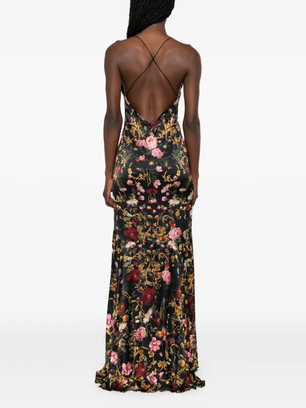 alice and olivia floral maxi dress ALICE + OLIVIA Diana Floral Drop Waist Maxi Dress