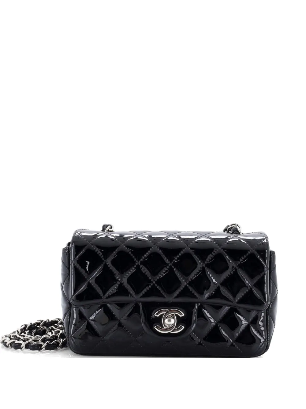 CHANEL Pre-Owned Classic Single Flap Bag Quilted Patent Mini crossbody bag - Nero