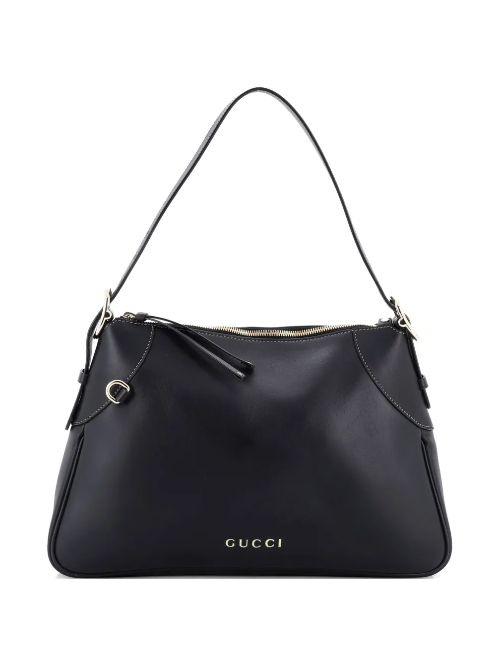 Gucci Pre-Owned Emblem Leather Medium shoulder bag - Nero
