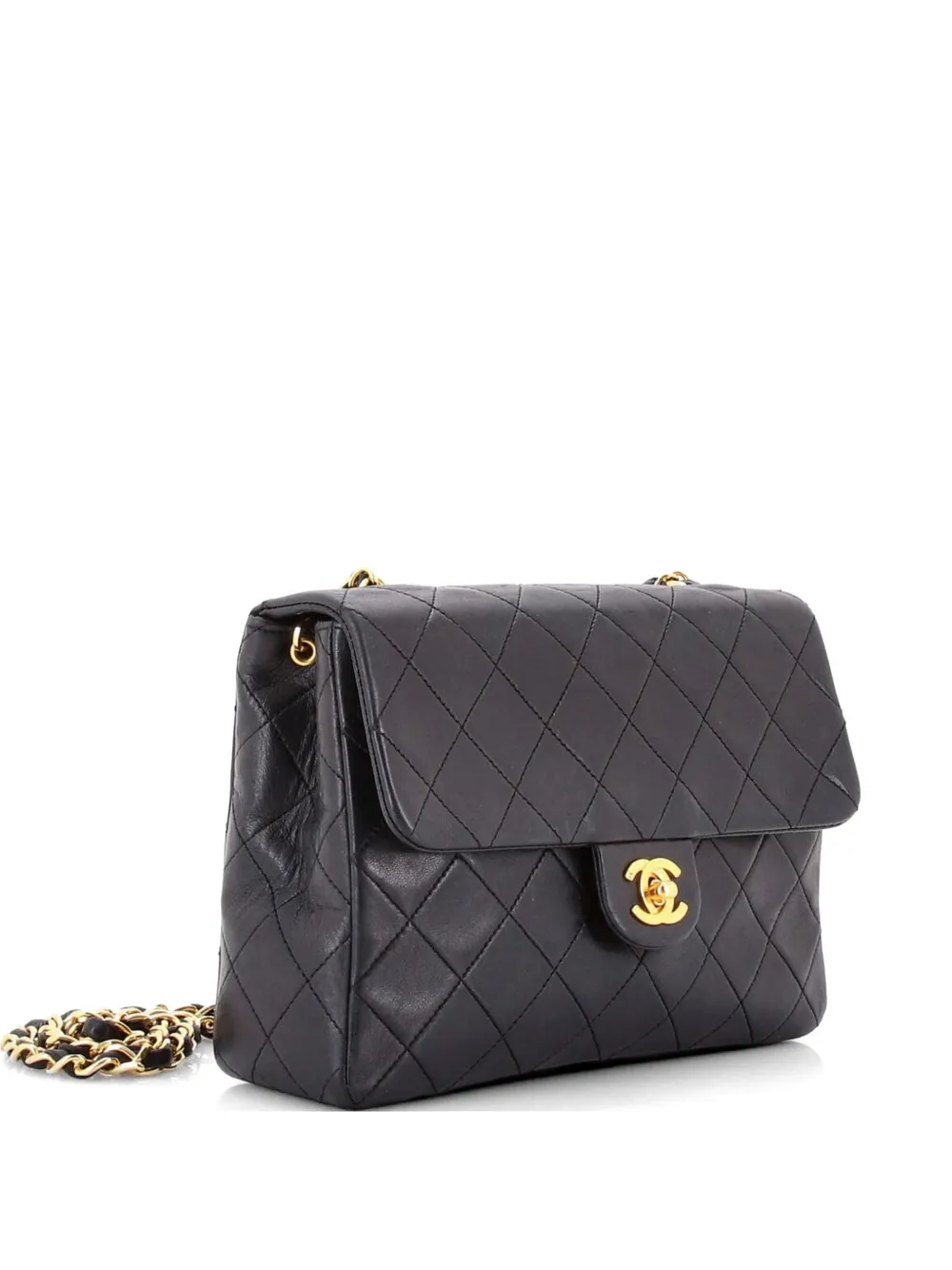 CHANEL Pre-Owned Square Classic Flap Bag Quilted Lambskin Small shoulder bag - Nero