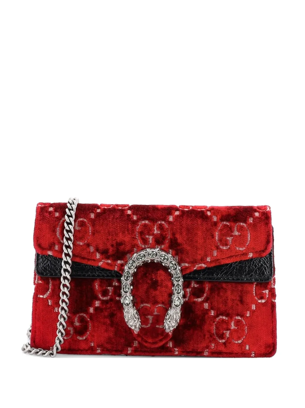 Gucci Pre-Owned Dionysus Bag Velvet Super Mini crossbody bag - Rosso