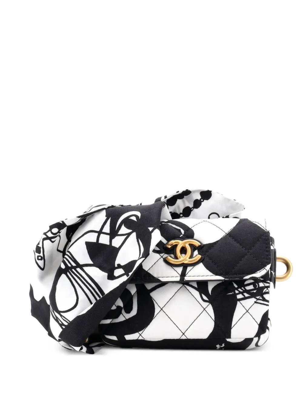 CHANEL Pre-Owned Deer Coco Flap Clutch with Strap Bag Quilted Printed Canvas Mini crossbody bag - Nero