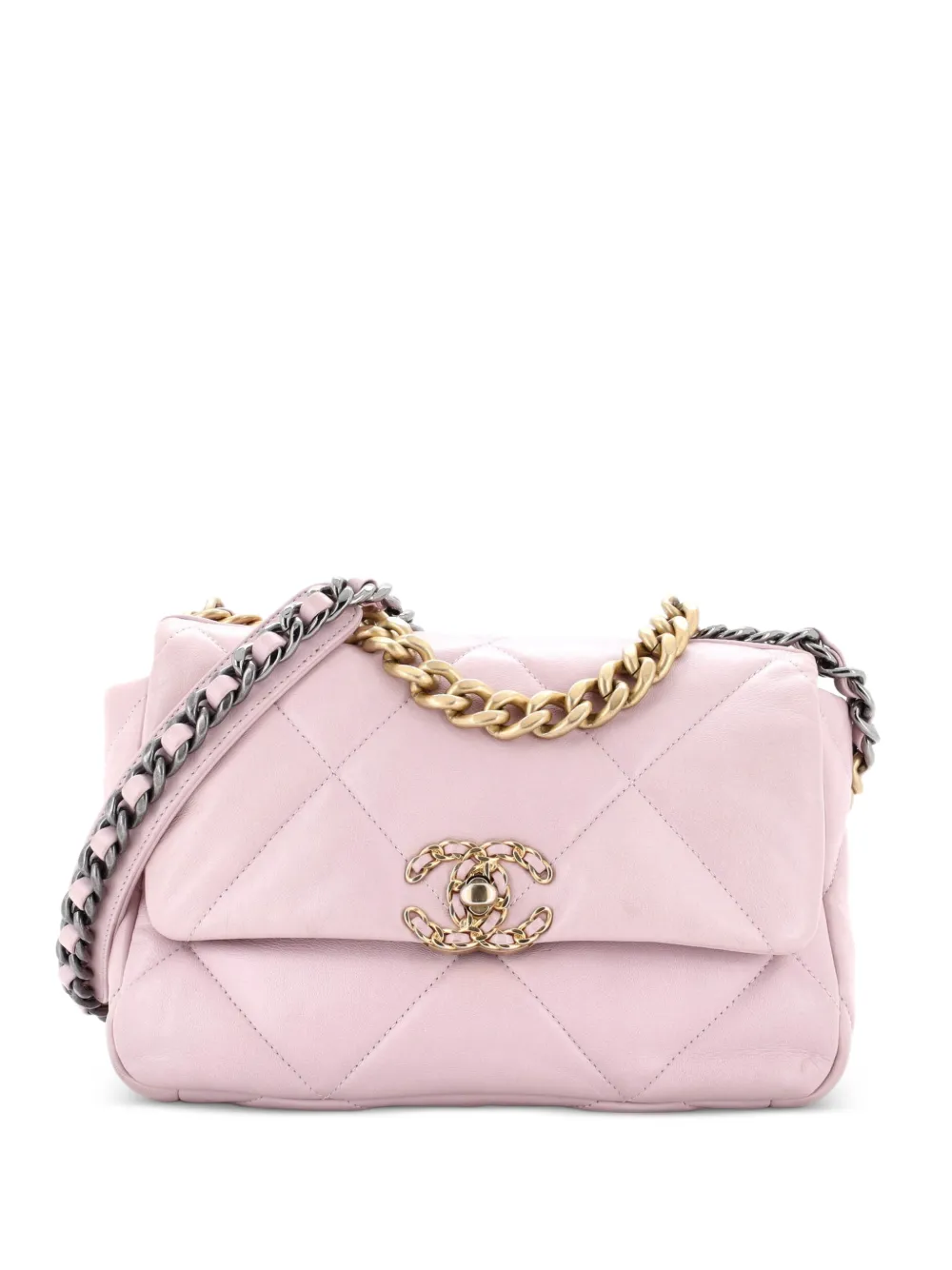 CHANEL Pre-Owned 19 Flap Bag Quilted Leather Medium crossbody bag - Rosa