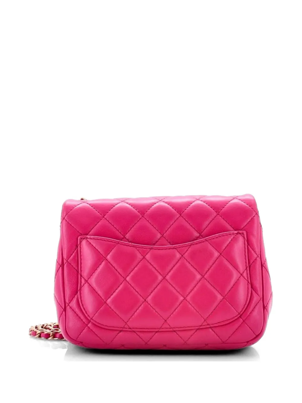  Chanel Pre-owned Borsa A Tracolla Pearl Crush Mini In Pelle Di Agnello Trapuntata Con Battente - Rosa 