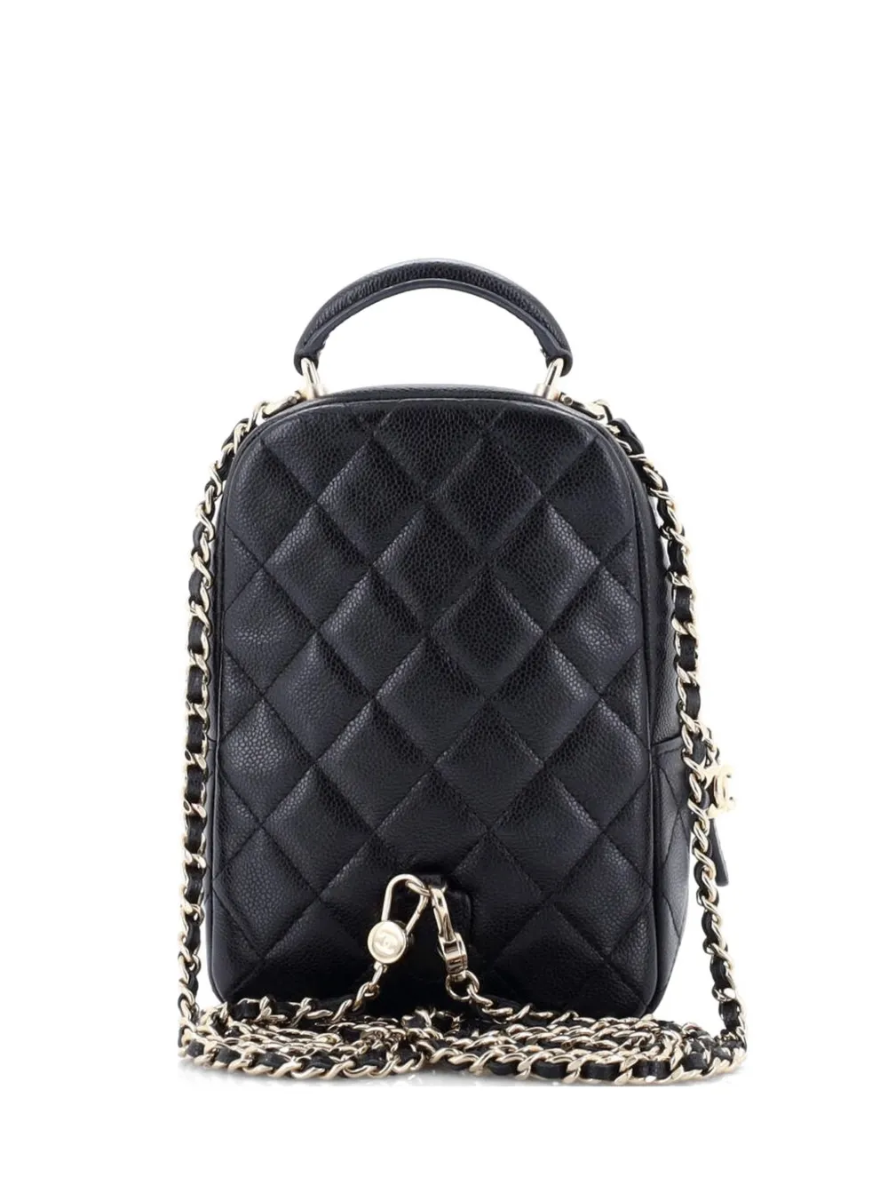 CHANEL Pre-Owned Classic CC Chain Pocket Quilted Caviar Mini backpack - Nero