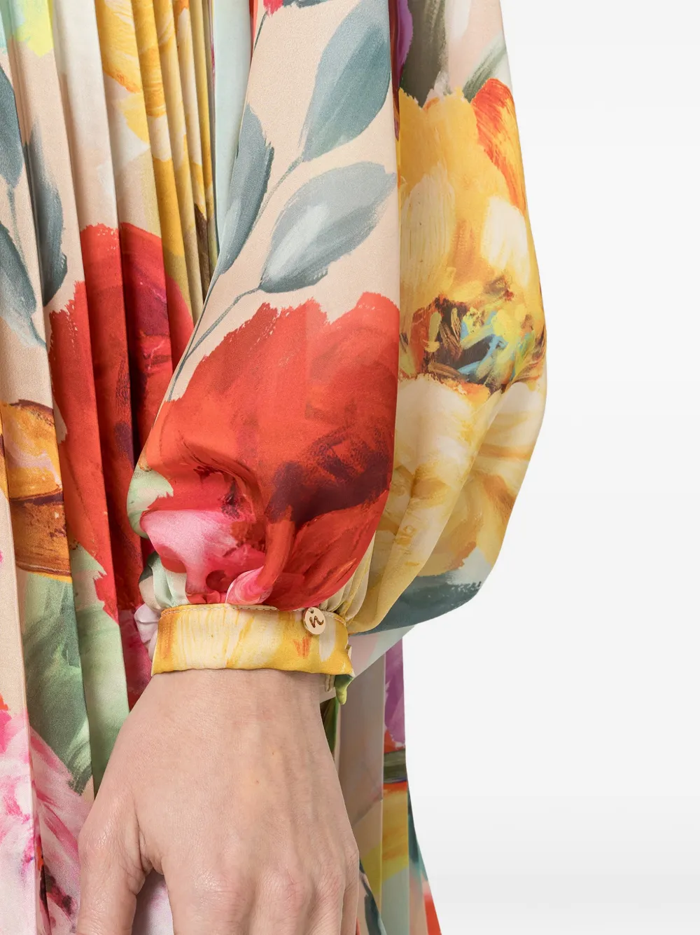 NISSA Mini-jurk met bloemenprint en plooien Geel