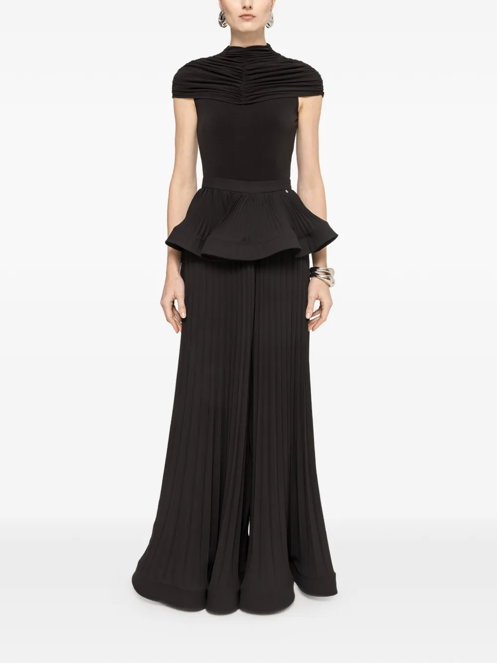 NISSA pleated palazzo pants - Nero