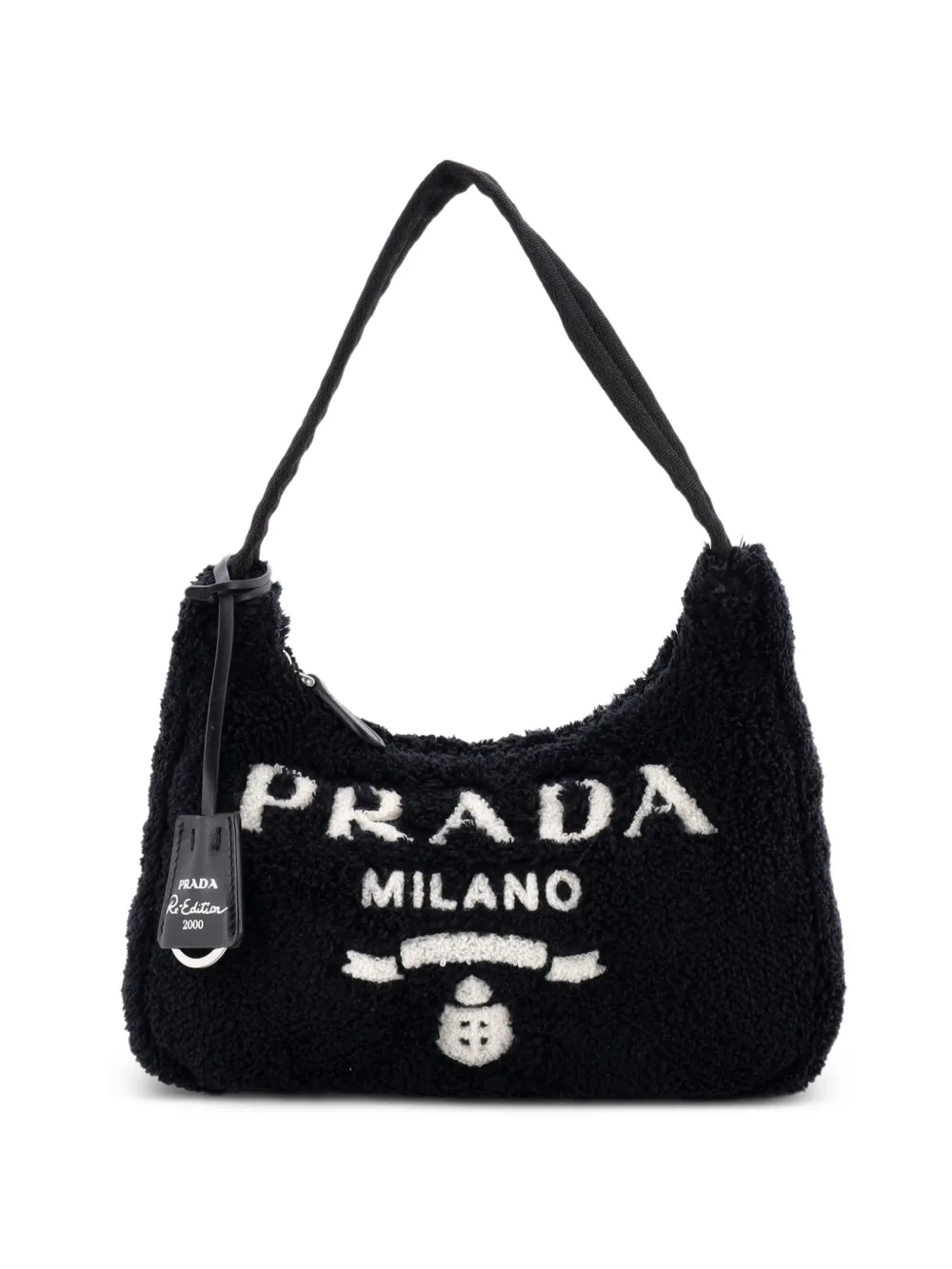 Prada Pre-Owned Re-Edition 2000 Terry Cloth Mini hobo bag - Nero