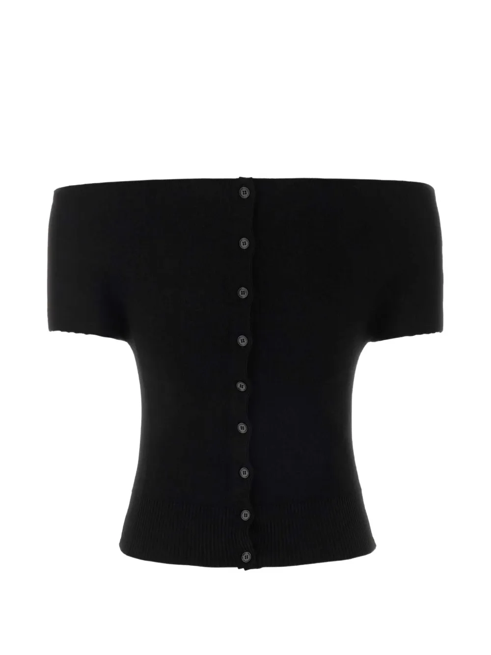 Magda Butrym buttoned off-shoulder top - Nero