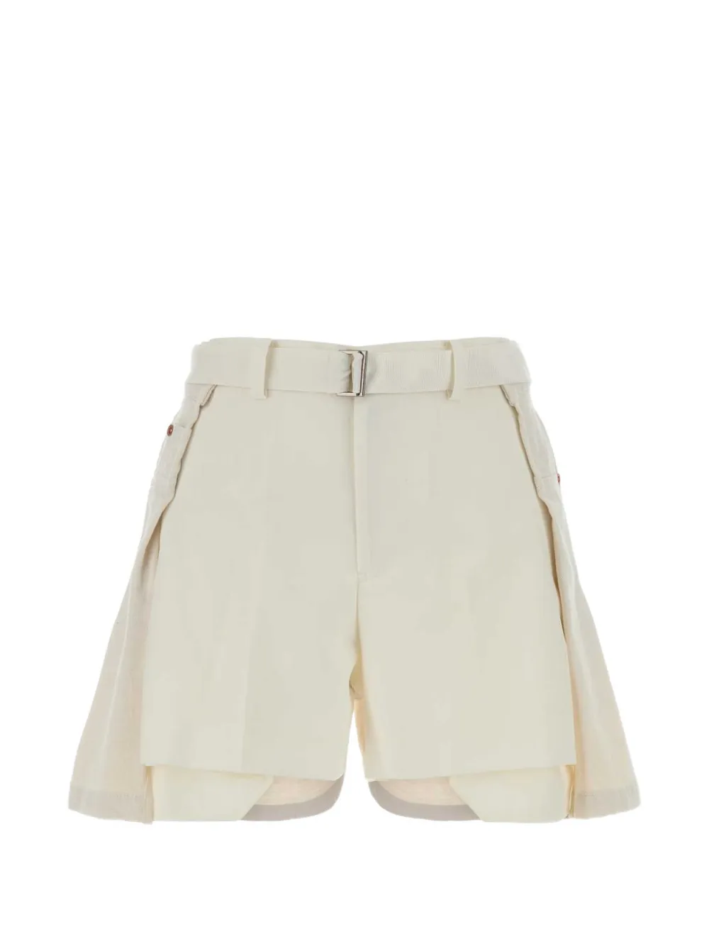 sacai belted denim shorts - Toni neutri