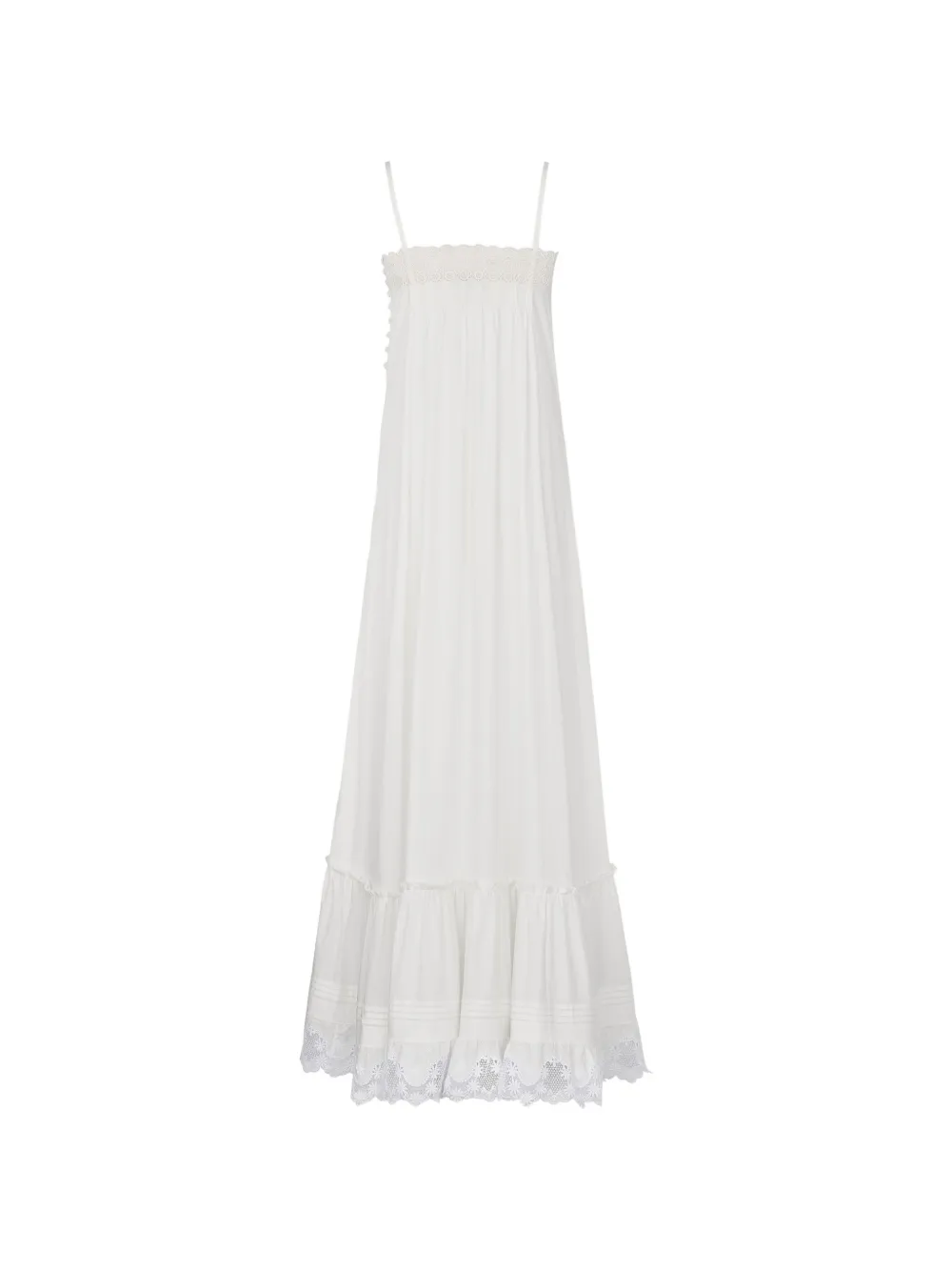 Saint Laurent Maxi-jurk met afwerking van kant Beige
