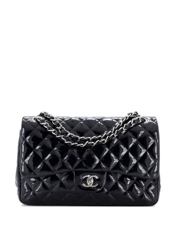 正規品　シャネル　パテント　ハンドバッグ CHANEL Pre-Owned クラシック ダブルフラップ マトラッセ パテント