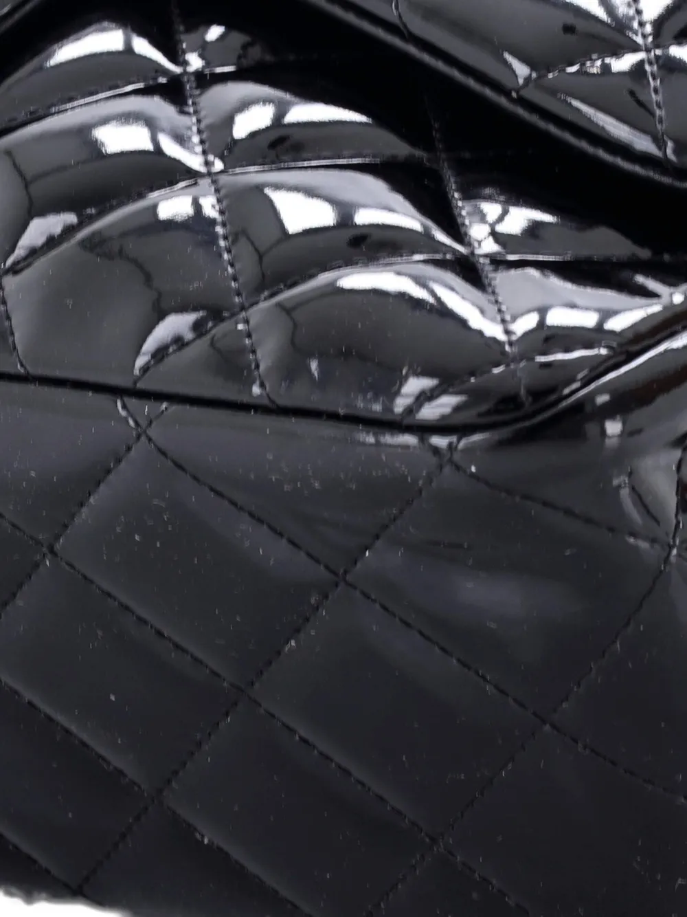 CHANEL Pre-Owned クラシック ダブルフラップ マトラッセ パテント