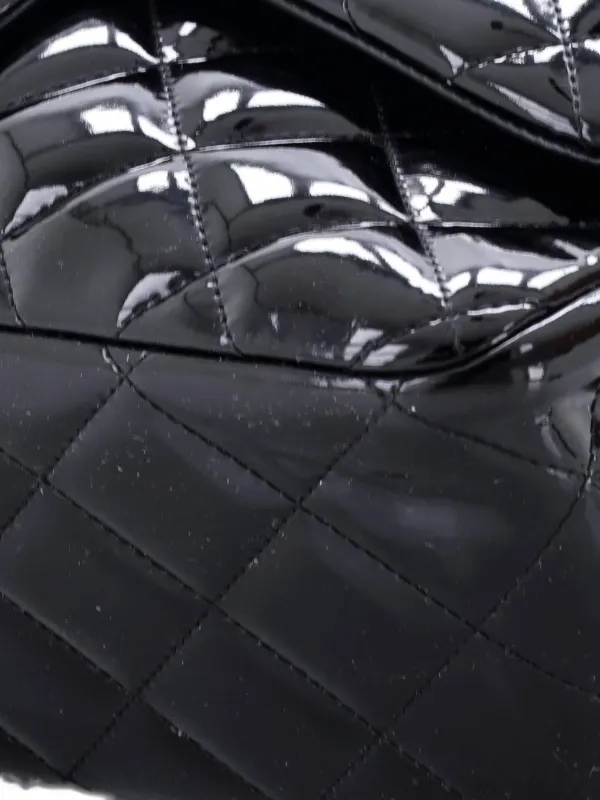 CHANEL Pre-Owned クラシック ダブルフラップ マトラッセ パテント